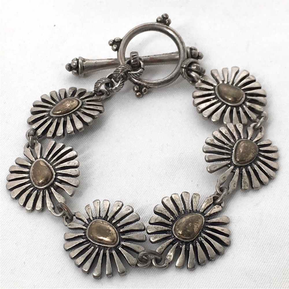 Lucky brand mixed metal Floral Bracelet